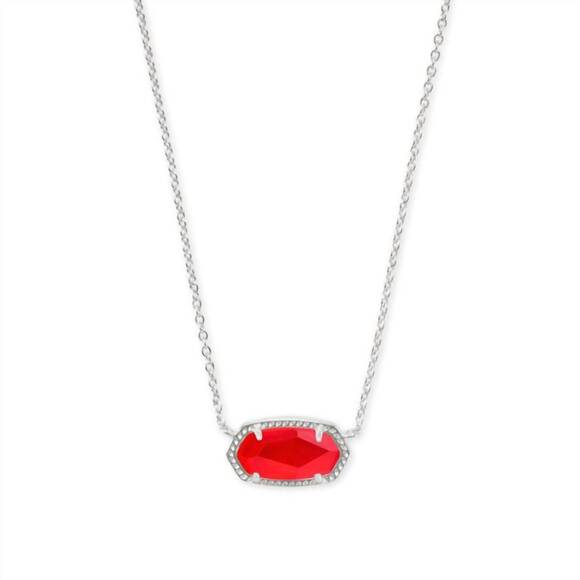 KENDRA SCOTT Jewelry - NEW KENDRA SCOTT women's elisa short pendant necklace in rhodium red illusion